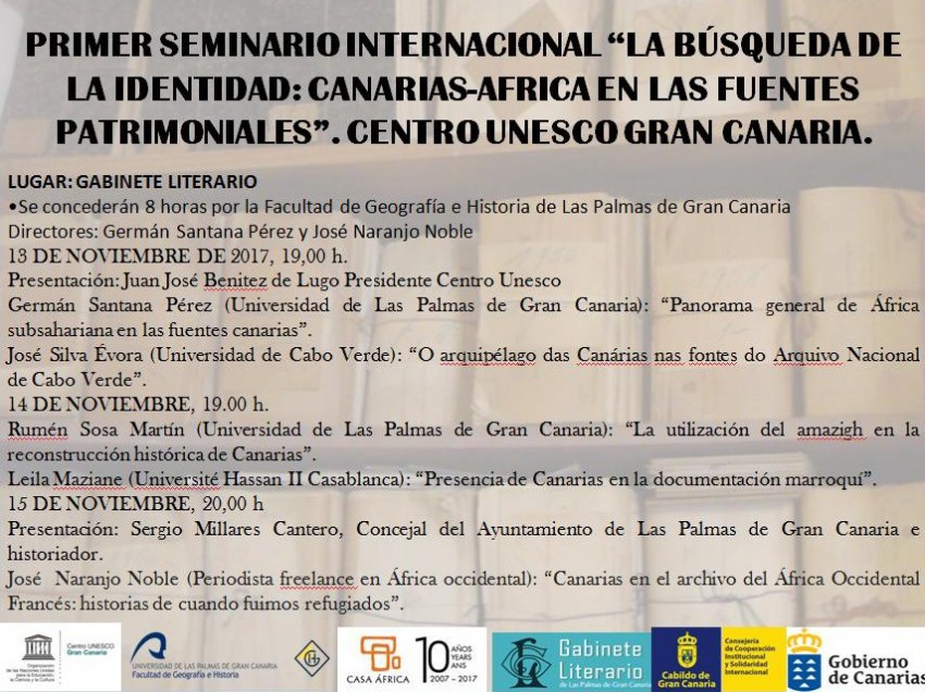 I Seminario internacional “La búsqueda de la identidad. Canarias-África en las fuentes patrimoniales”